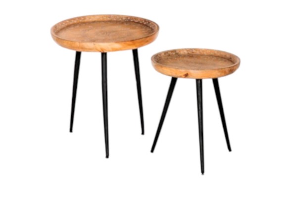 Wooden Round Side Tables