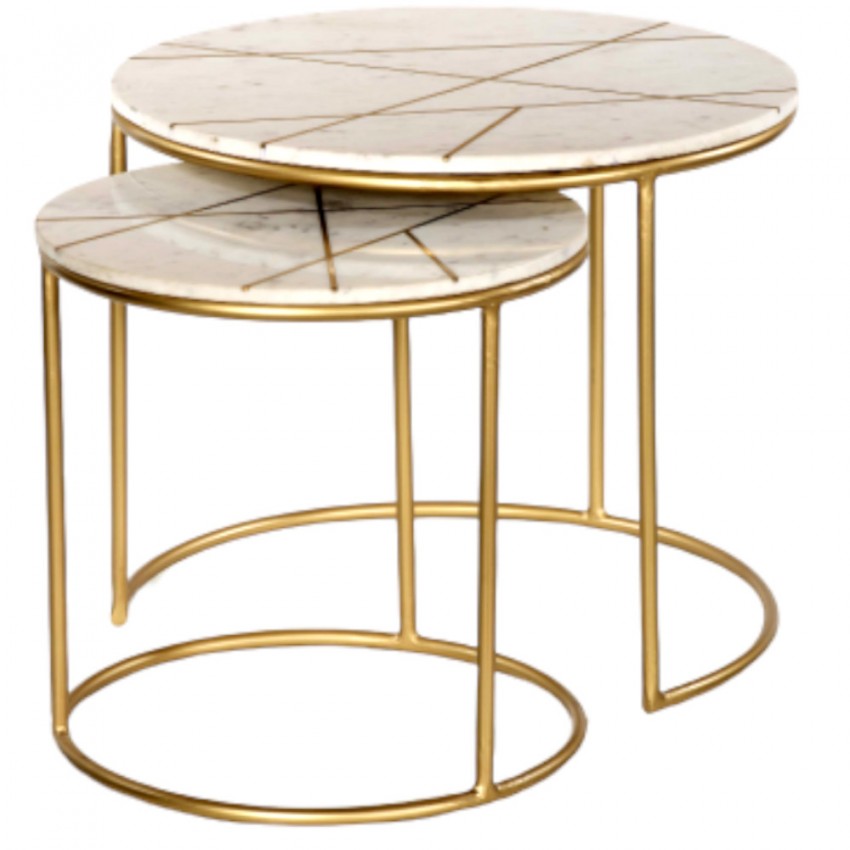 Marble & Gold Side Tables