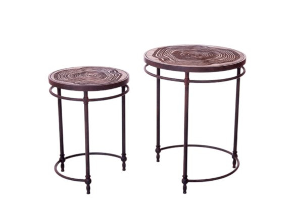 Circular Patterned Side Tables