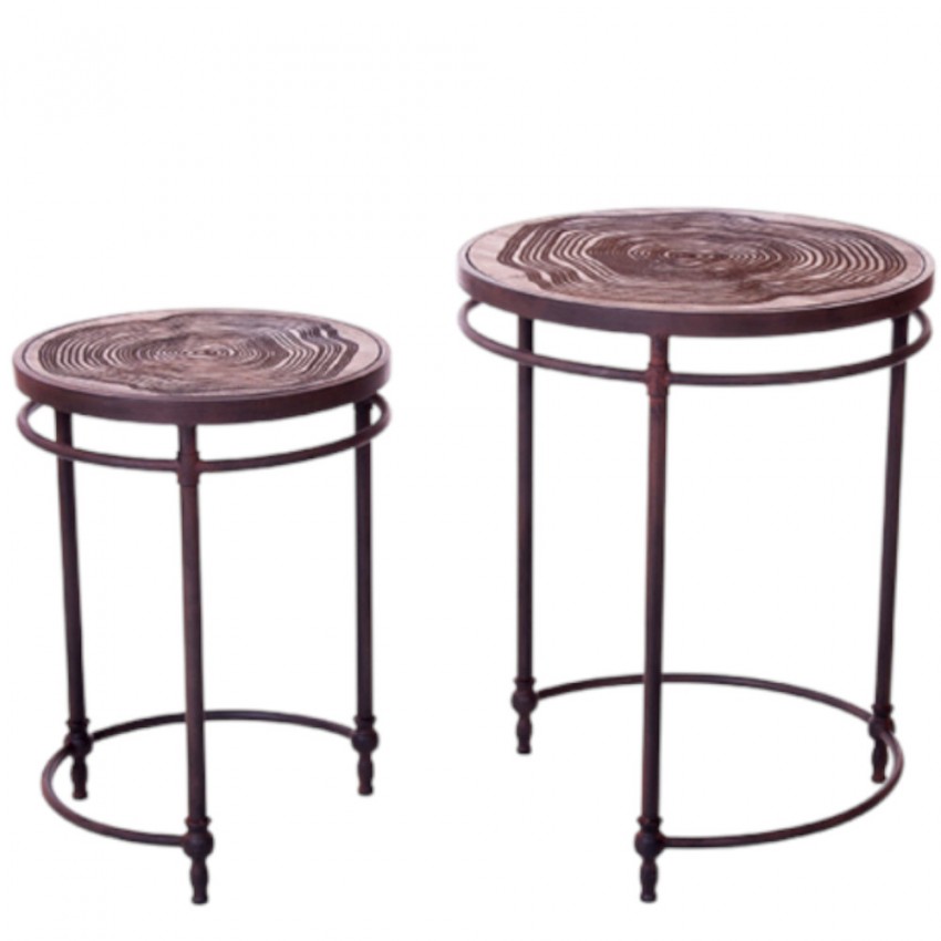 Circular Patterned Side Tables