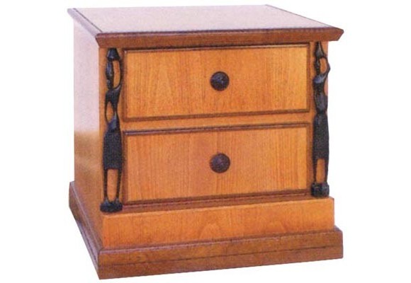 African 2 drawers Pedestal