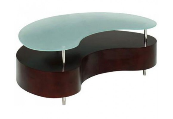 Coffee table in the shape of a broad bean