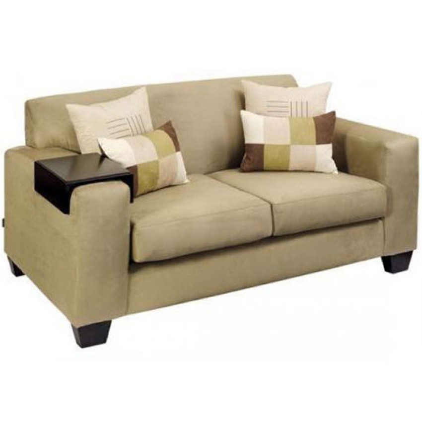 Contemporary settee with wide squared arms